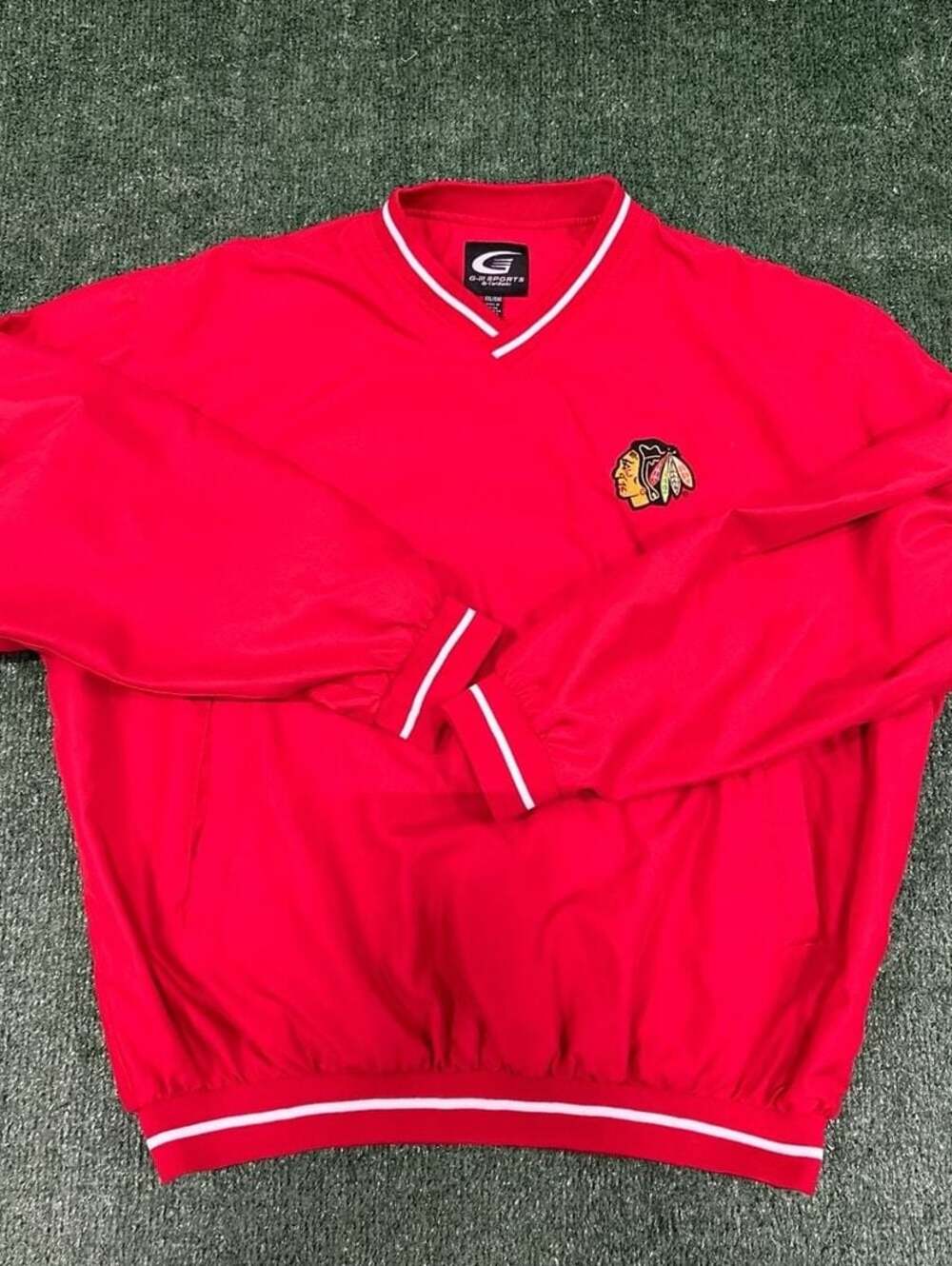 G-III Sports Chicago Blackhawks NHL V-Neck Pullover Windbreaker Jacket XXL